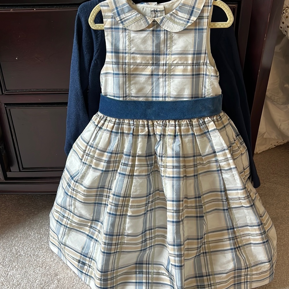 Janie and Jack 3 silk dress and 4t sweater (dress runs generous)